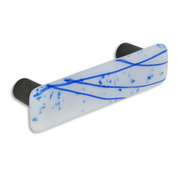 CKP - Art Glass Pull, Blue Confetti, Oil-Rubbed Bronze Base - Cabinet And Drawer Handle Pulls