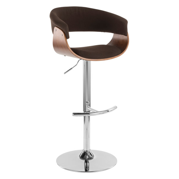 Lumisource Vintage Mod Barstool Walnut + Cream, Walnut/Espresso