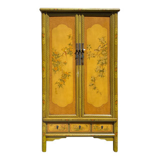 Victorian Turquoise Mango Wood Clothing Armoire Wardrobe With Drawers.