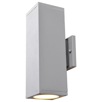 Bayside Medium Outdoor Square Cylinder Wall Fixture in Bronze Finish