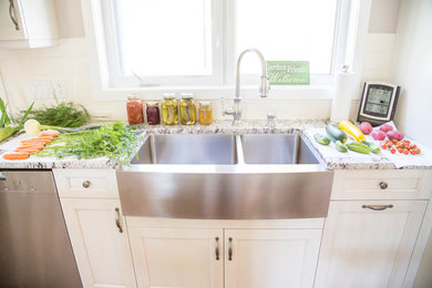 Example of a cottage kitchen design in Edmonton