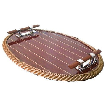 Cleat Handled Cabinsole Deck Tray, Natural Rope