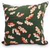 Wild Oak Leaves Floral Print Outdoor Decorative Throw Pillow, Dark Green, 16"