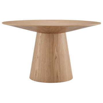 The Garrett Dining Table, 53", Oak, Contemporary, Round