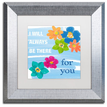 Lisa Powell Braun 'Be there' Art, Silver Frame, White Mat, 11x11