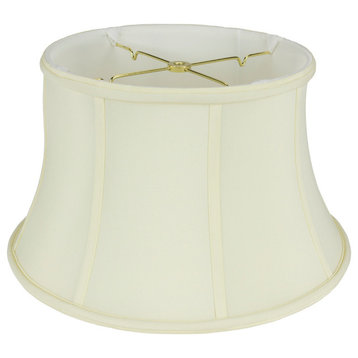 Shantung Bell Floor Lamp Shade, Spider Fitting on Glass Bowl, Eggshell, 19
