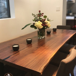 Live Edge Dining Table Book-Matched Black Walnut - Dining Tables