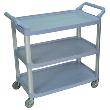 Luxor Large 3-Shelf Gray Serving Cart