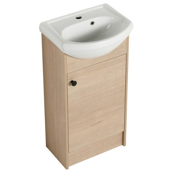 TATEUS Freestanding Bathroom Vanity, Small Bathroom Vanity With Sink  18 Inch