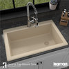 Karran Drop-In Quartz 33" 1-Hole Single Bowl Kitchen Sink, Bisque