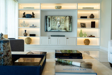 Inspiration for a large timeless living room remodel in Miami