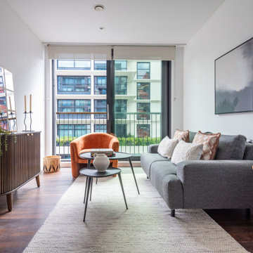Living room for a staging project in Kings Cross, London for a contemporary flat