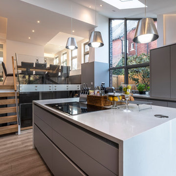 Split level kitchen living and dining extensions