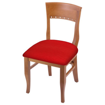 3160 18 Chair with Medium Finish and Canter Red Seat