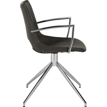 Dawn Swivel Chair - Gray, Silver