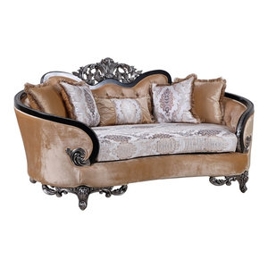 Rosabella Luxury Victorian Sofa Black Silver Victorian Sofas