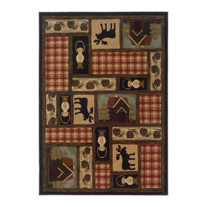 Black/Red 9652C Woodlands by Oriental Weavers Casual Southwest Lodge Area Rug