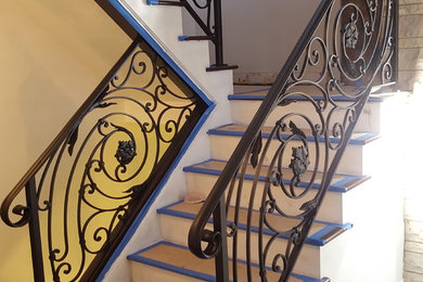 Inspiration for a mediterranean staircase remodel in Chicago