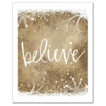 DDCG - Golden "Believe" Canvas Wall Art, 16"x20" - Spread holiday cheer this Christmas season by transforming your home into a festive wonderland with spirited designs. This Golden "Believe" 16x20 Canvas Wall Art makes decorating for the holidays and cultivating your Christmas style easy. With durable construction and finished backing, our Christmas wall art creates the best Christmas decorations because each piece is printed individually on professional grade tightly woven canvas and built ready to hang. The result is a very merry home your holiday guests will love.