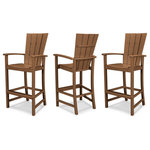 Polywood - POLYWOOD Quattro 3-Piece Bar Set, Teak - With curved arms and a contoured seat and back for comfort, this set of three Quattro Adirondack Bar Chairs is ideal for dining and entertaining at your built-in outdoor bar. Constructed of durable POLYWOOD lumber available in a variety of attractive, fade-resistant colors, this all-weather bar chair will never require painting, staining, or waterproofing.