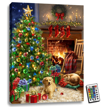 "Cozy Christmas" 18x24 Fully Illuminated LED Wall Art