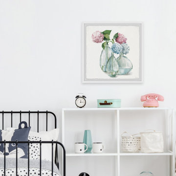 "Hydrangea Vases" Framed Painting Print