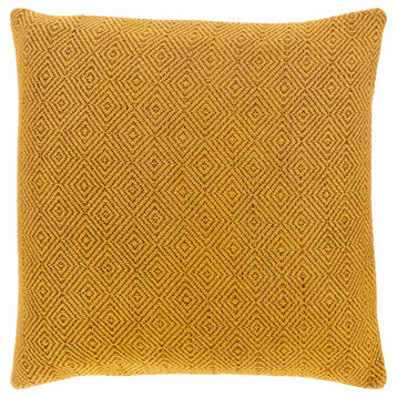 Camilla CIL-001 Pillow Cover, Mustard, 20"x20", Pillow Cover Only