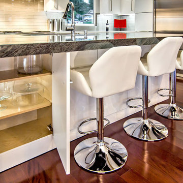 White High-Gloss Contemporary Kitchen