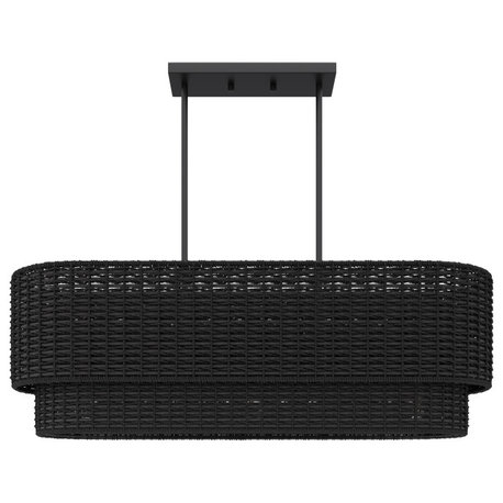 Farmhouse 3-Light Handwoven Rattan Pendant Light for Kitchen Island