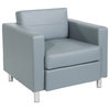 Pacific Armchair, Charcoal Gray Faux Leather