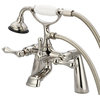 Vintage Classic Deck Mount Tub Faucet w/Handshower, Polished Nickel Pvd Finish,