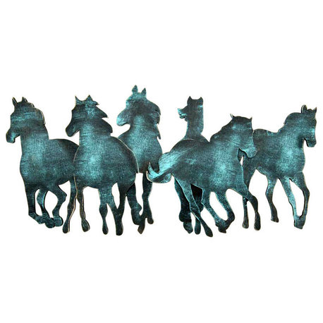 Wild Stallions, Wooden Decorative Wall Art, Large