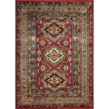 nuLOOM Indoor/Outdoor Transitional Medieval Randy Area Rug, Red 8' Round