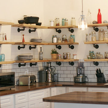 Open Concept Kitchen with Natural Elements and Industrial Touches