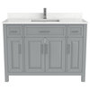 Terrence 48" Vanity with Power Bar and Drawer Organizer, Oxford Gray