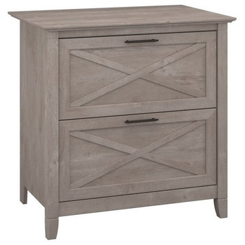 Bush Furniture Key West 2 Drawer Lateral File Cabinet in Washed Gray