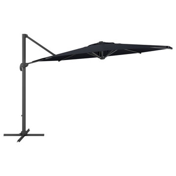 500 Series Black Fabric 11.5ft Deluxe Aluminum Offset Patio Umbrella