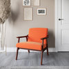 Belleze Accent Chair Living Room Upholstered Armchair, Orange
