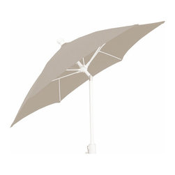 FiberBuilt Umbrellas LLC - 7.5 Ft Hexagon Natural Beach Market Umbrella With White Finish - Outdoor Umbrellas