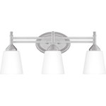 Quoizel - Quoizel BLG8622BN Billingsley 3 Light Bath Light - Brushed Nickel - The Billingsley is a clean, transitional collection. Its thin, twin support frame elevates the simple silhouette, while classic accents easily coordinate with a variety of home decor styles. Complemented by etched glass shades, all fixtures are available in your choice of brushed nickel or old bronze finish.