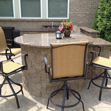 Allan Block Barbeque in Outside Kitchen