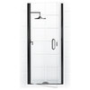 Paragon Semi-Frameless Hinge Shower Door, C-Pull, Matte Black, 34"x70"
