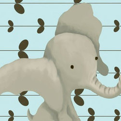 Edison the Elephant, Blue - Prints And Posters