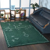 Hand Knotted Loom Silk Mix Area Rug Contemporary Green White