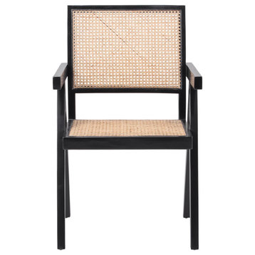 Parisa Rattan Dining Chair, Black/ Natural (Set Of 2)