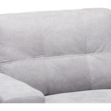 Ivonn Fabric Upholstered Sectional Sofa With Right Facing Chaise, Light Gray