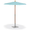 6' Octagon Sunbrella Umbrella, Solid Tropical Hardwood Frame, Mineral Blue Sunbr