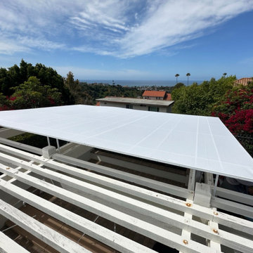 Sloped Trellis Fixed Awning Cover With Sunbrella Fabric San Juan Capistrano