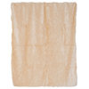 Luxury Long-Haired Faux Fur Throw, Beige