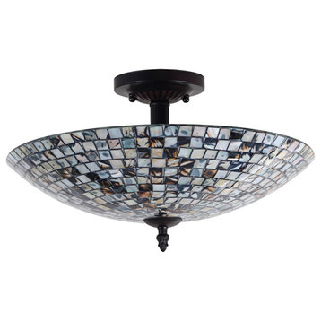 CHLOE Lighting CH8C402BW16-UF2 CROWN Mosaic-Style 2 Light Ceiling Fixture